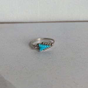 *SOLD* Zuni Stamped Turquoise Arrow Ring